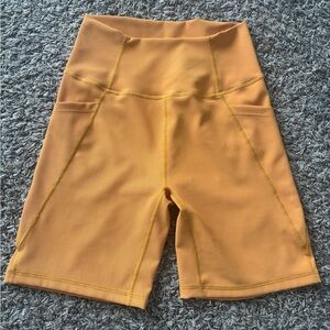 Vibrant Yellow Bike Shorts for Women